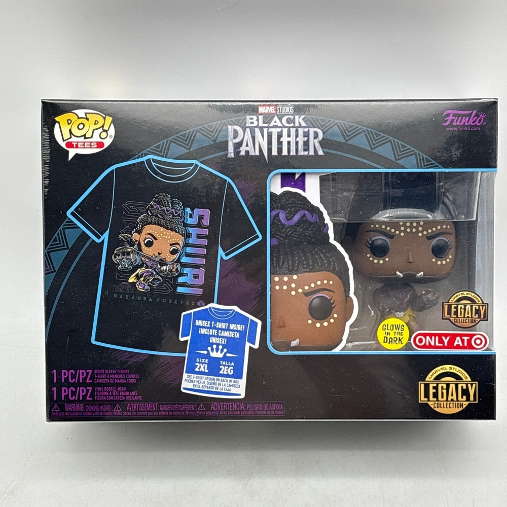 Funko Pop Tees Black Panther Legacy Shuri Glow In The Dark Target 2XL Box Sealed